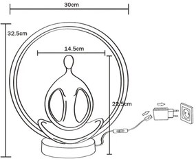 Lampă LED de masă Zuma Line ED81F134U YOGA LED/4W/5V negru/auriu