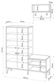 Dulap Pantofi Jess Oak