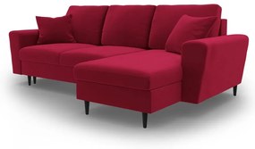Colțar roșu extensibil/cu spațiu de depozitare cu tapițerie din catifea Kyoto – Cosmopolitan Design