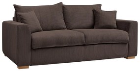 Canapea maro extensibilă cu tapițerie din catifea reiată 225 cm Augustin – Bobochic Paris