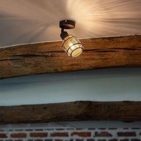 Plafoniera de design neagră cu auriu - Noud