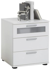 428734 FMD Noptieră cu 3 sertare, alb