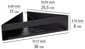 Raft pentru baie negru mat de colț autoadeziv din oțel inoxidabil Genova – Wenko