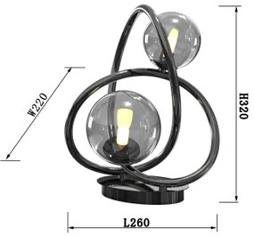 Lampă LED de masă NANCY Wofi 8014-205 2xG9/3,5W/230V negru/crom