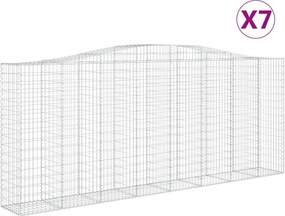 vidaXL Coșuri gabion arcuite 7 buc. 400x50x160/180 cm, fier galvanizat