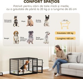 PawHut Cușcă pentru Câini Robusta, 94x60x64 cm, cu Tavă Detașabilă. | Aosom Romania