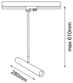 Lustră pe tijă pentru sistem pe șină AKADI 1xGU10-MR11/15W/230V Amplex 8881