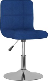vidaXL Scaun de bar pivotant, albastru, material textil