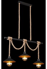 Globo 15690-3H - Lustră DIANA cu cablu, 3xE27/60W/230V, neagră