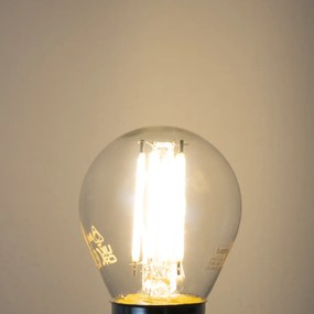 Set de 5 becuri cu filament LED E27, reglabile, G45, clare, 4W, 470 lm, 2700K