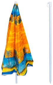 Umbrela de plaja Muhler U5037 651449, 180x180 cm, Fara suport, Brat rabatabil, 8 spițe, Multicolor