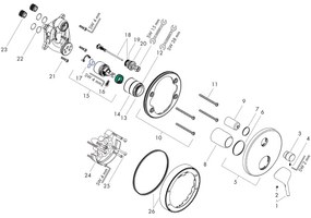 Baterie cada, Hansgrohe, Talis S, Crom