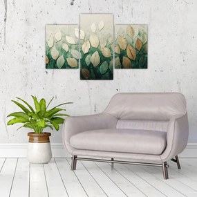 Tablou - Frunze verzi-aurii (90x60 cm)