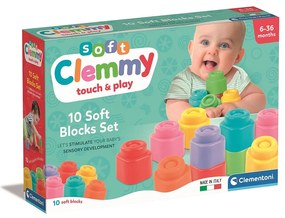 Colorat Clemmy Set de cuburi de construcție moi 10 buc Clementoni