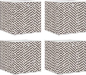 vidaXL Cutii depozitare pliabile 4 buc maro 32x32x32cm textil nețesut