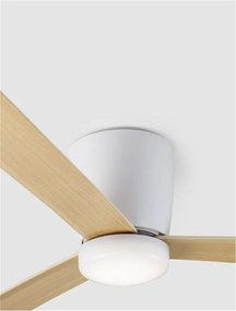 Ventilator de tavan cu telecomanda design modern DELL alb/lemn