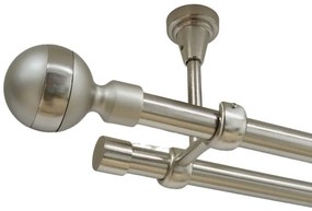 Galerie dubla james fara inele prindere tavan 19/19 mm inox (Alege marime: 120 cm)