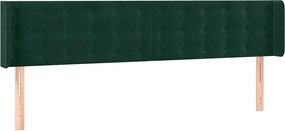 vidaXL Tăblie de pat cu aripioare verde închis 163x16x78/88 cm catifea