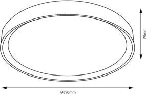 Plafonieră LED FOREST, 24 W, 230 V, Ø 39 cm, maro