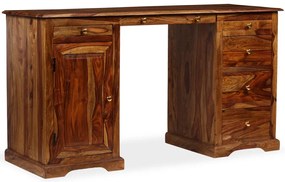 244684 vidaXL Birou scris cu postament, lemn masiv de sheesham 140x50x76 cm