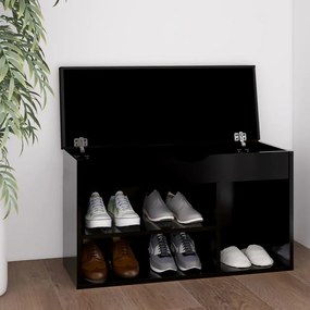 Pantofar cu pernă, negru, 80x30x47 cm, lemn prelucrat