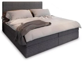 Pat tapițat boxspring ISPIRA 160x200 cm gri Saltele: Saltea cu arcuri Bonell