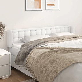 3117241 vidaXL Tăblie de pat cu aripioare alb 163x23x78/88 cm piele ecologică