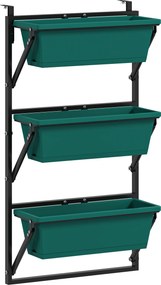 Outsunny Jardinieră Verticală pentru Exterior cu 3 Niveluri și Ghivece cu Orificii de Drenaj, 56x42x100 cm, Verde | Aosom Romania