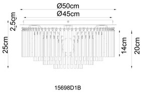 Globo 15698D1B - Lustră GORLEY, 5xE27/60W/230V, Ø 50 cm