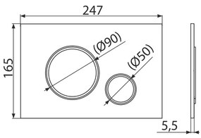 Set vas wc suspendat rimless cu capac soft close Foglia Oslo, rezervor incastrat si clapeta crom lucios, Alcaplast