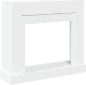 vidaXL Mască de șemineu, alb, 100x30x87,5 cm, lemn prelucrat