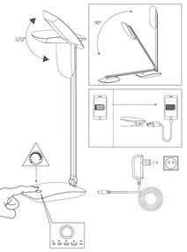 Eglo 95696 - Lampa de masa LED CAJERO 1xLED/4,5W/USB