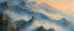 Tablou - Peisaj montan pictat (120x50 cm)