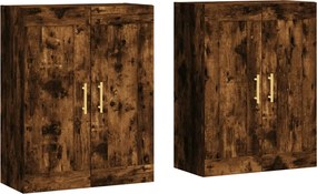 vidaXL Dulapuri de perete, 2 buc., stejar afumat, lemn prelucrat