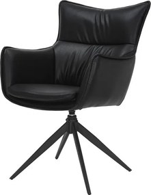 Set de 2 scaune pivotante VOGUE piele sintetica neagra