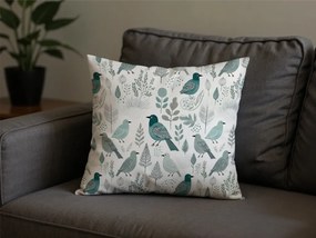 Husa de perna din bumbac LEAFBIRD POLY 45x45 cm, alb-verde