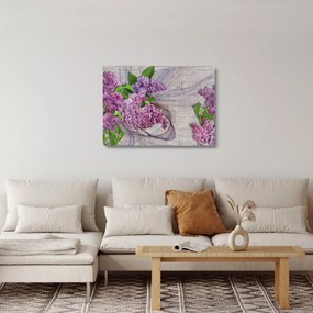 Tablou pe sticlă - Flori de liliac (70x50 cm)