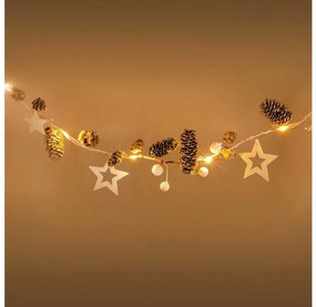 Instalație LED de Crăciun Retlux 10xLED/3xAA 2,5m alb cald