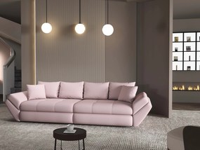Canapea extensibilă dumonde cu ladă de depozitare si sezut confortabil din spuma high-density, Loana Enjoy Roz 300x100 cm