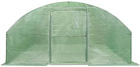 Solar de grădină cu cadru metalic 4x6m Garden Point verde cu ușă