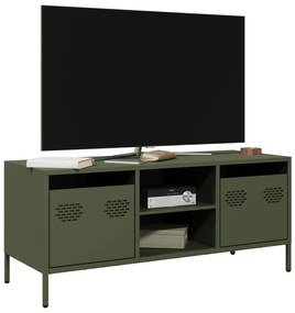 851302 vidaXL Dulap TV, verde măsliniu, 101,5x39x43,5cm, oțel laminat la rece