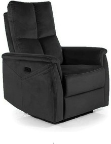 Fotoliu recliner NEPTUN M, negru, stofa catifelata/metal, functie de m