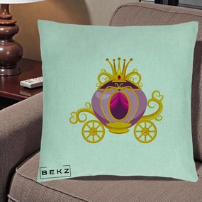 Perna Decorativa Trasura Regala Aurie, 40x40 cm, Verde Menta, Husa Detasabila, Perna Inclusa, BEKZ®