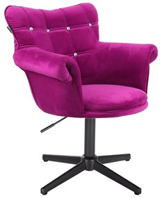 HR804CCROSS Scaun Catifea Fucsia cu Bază Neagră