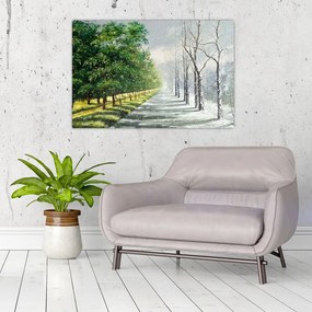 Tablou - Iarna versus vara (90x60 cm)