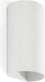 Aplica perete aluminiu striat alb, 2xGU10, SOLE round
