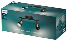 Spot Philips CONDUIT 2xGU10/5W/230V negru/alamă