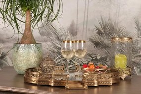 Pahar de vin alb din sticlă, transparent, cu model în spirală gravat, 390 ml, 20 x 7,5 cm, „Joséphine”