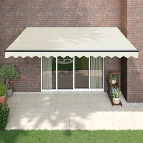 Copertina retractabila, crem, 4x3 m, textil si aluminiu
