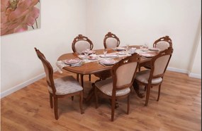 Scaun lemn masiv clasic Briston cu Spătar Tapițat, 48 × 59 × 108 cm